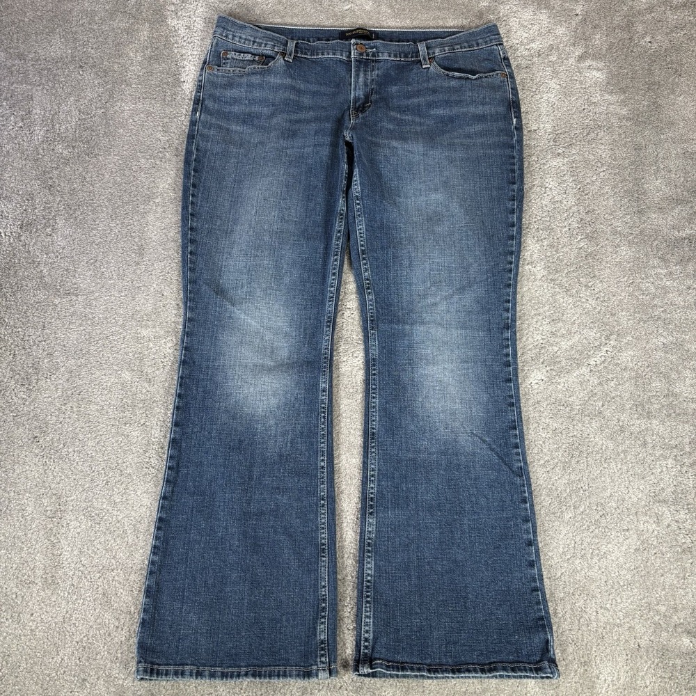 Levis 524‎ Jeans Womens Size 17 Too Superlow Flared Blue Denim Flap Pockets Y2K